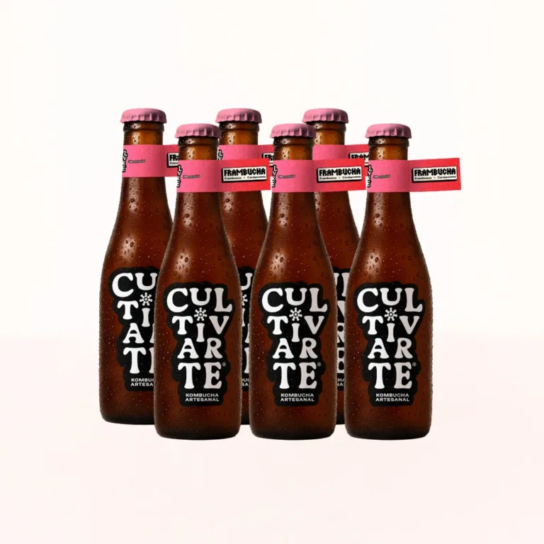 Foto de six pack de kombuchas sabor Frambucha