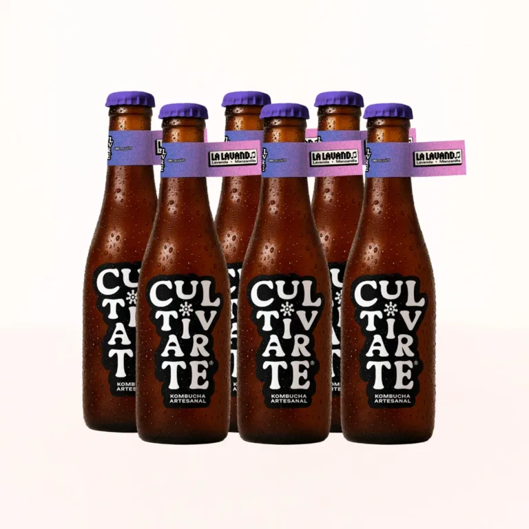 Foto de six pack de kombuchas cultivarte sabor lalavand