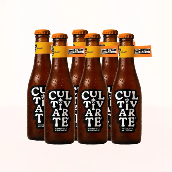 Foto de six pack de kombuchas cultivarte sabor Kombushot